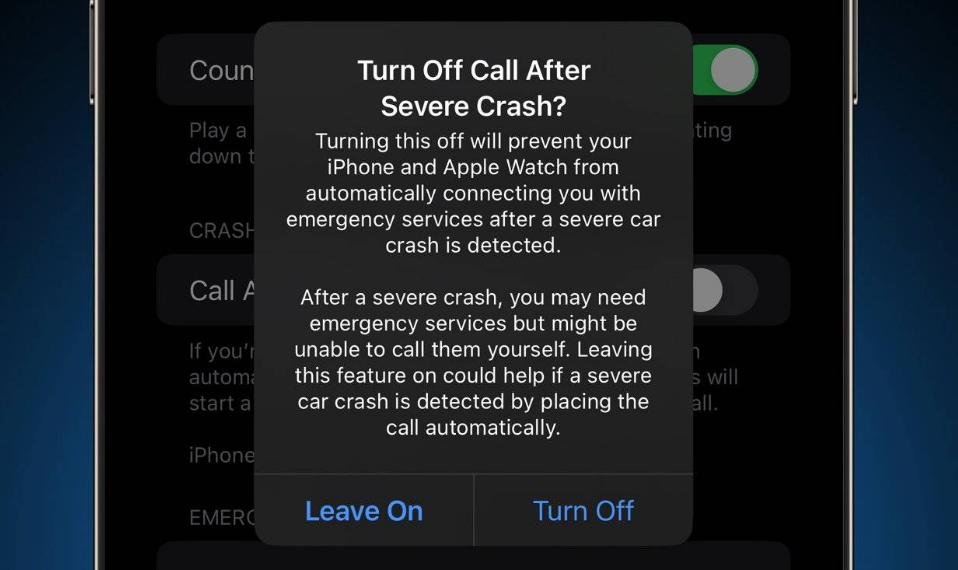 黄流镇苹果14维修分享 iPhone 14 和 Apple Watch 上关闭崩溃检测 